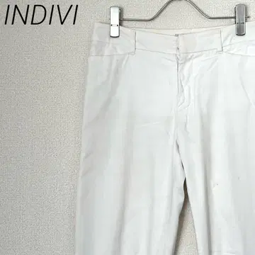 INDIVI 슬랙스 테이퍼드 팬츠 포켓 부착 심플 안감 부착