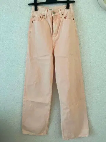 MOUSSY 핑크 와이드 레그 데님 팬츠 덕질 유니폼