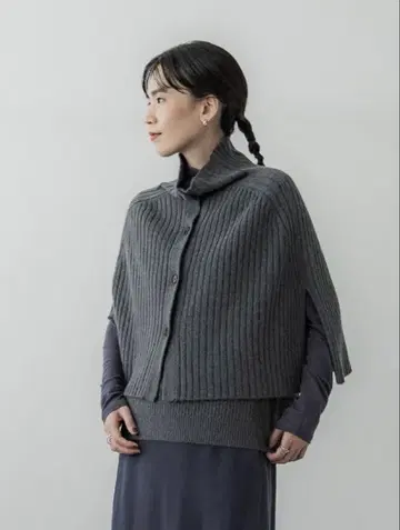 crewre 케이프 레이어드 V넥 베스트 long