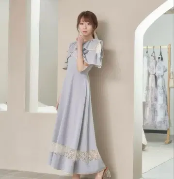 Rosemuse piping lace switching onepiece