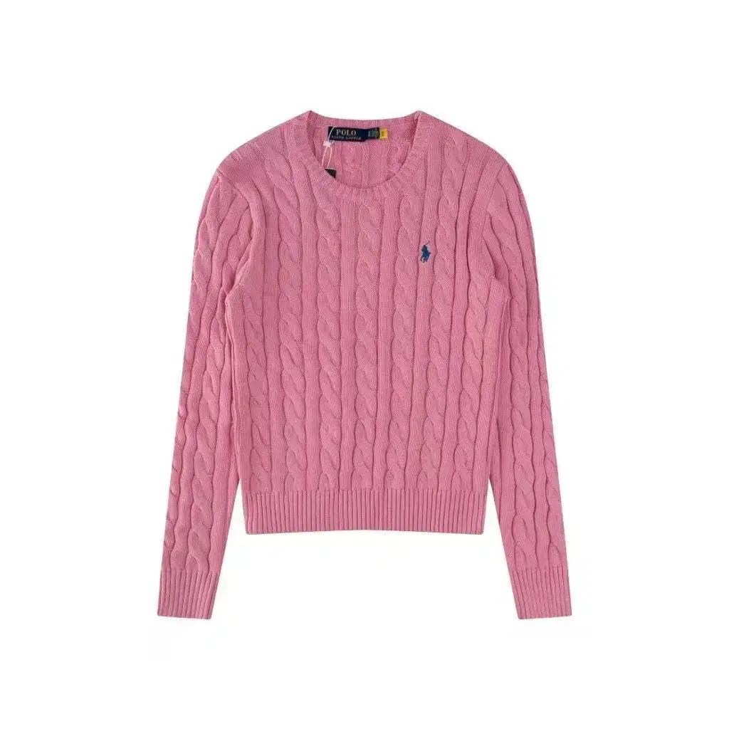 Free Shipping) Authentic New Polo Ralph Lauren Cable Knit Round Neck Long Sleeve Women's Sweater