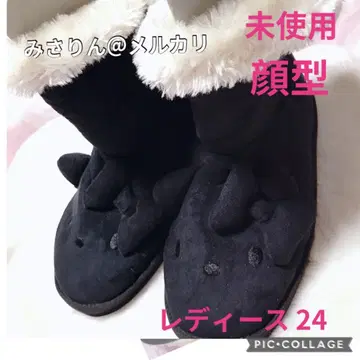 초레어 미사용 헬로키티 무스탕 부츠 여성용 L 24 얼굴형 택 포함