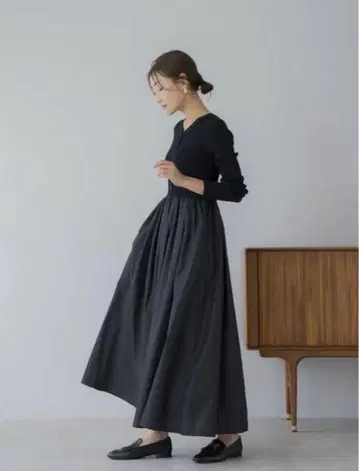 regleam 리브 니트 도킹 원피스 KNIT DRESS