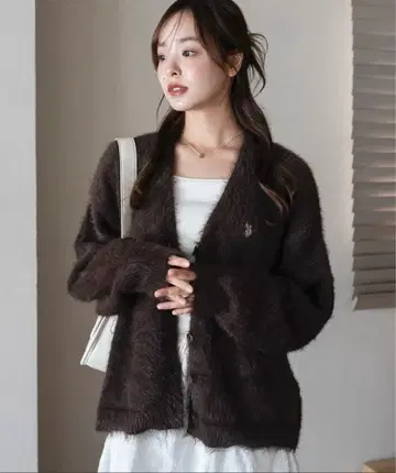 U.S. POLO ASSN. 별주 샤기 니트 가디건