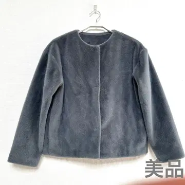 새상품급 UNIQLO 그레이 페이크 보아 자켓 M 사이즈