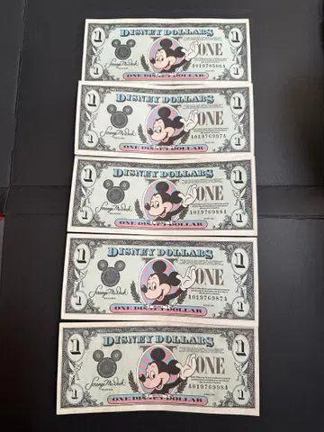 디즈니 달러 1달러 5장 세트