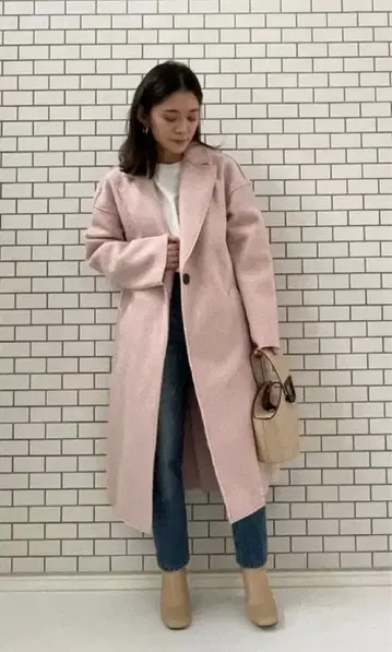 ZARA 핑크 체스터 코트 롱