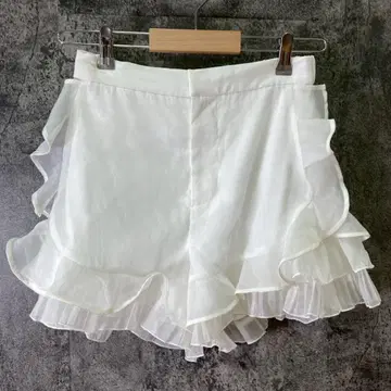snidel 스나이델 숏팬츠 디자인 프릴 숏팬츠 화이트(1)
