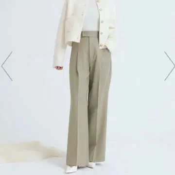 어뉴앙스 울 개버딘 턱 스트레이트 팬츠 와이드 팬츠 슬랙스