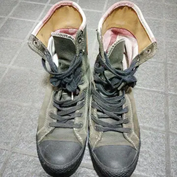 CONVERSE ALL STAR 하이컷 가죽 스니커즈 올리브 그린