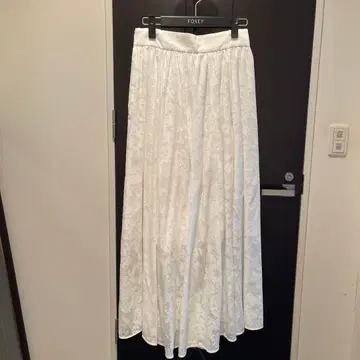 새상품급 UNITED ARROWS 화이트 레이스 롱 스커트 36