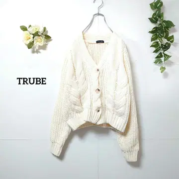 TRUBE 니트 숏 기장 가디건 두꺼운 원단