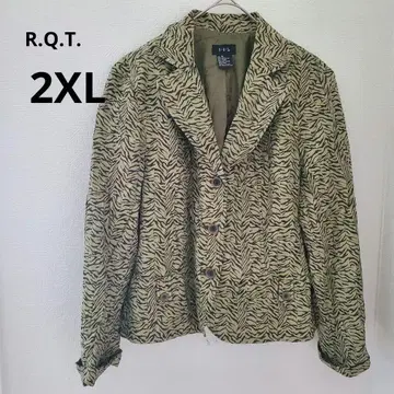 할인 OK! R.Q.T. 제브라 패턴 자켓 그린 [ 16/2XL ]