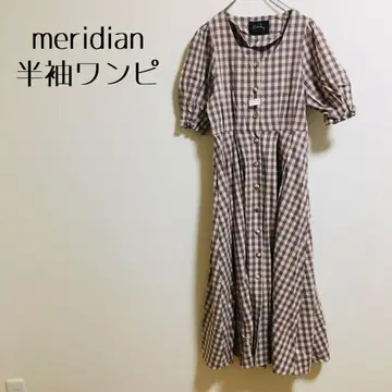 [ meridian 메리디안 ] 반팔 원피스 체크 미사용 새상품