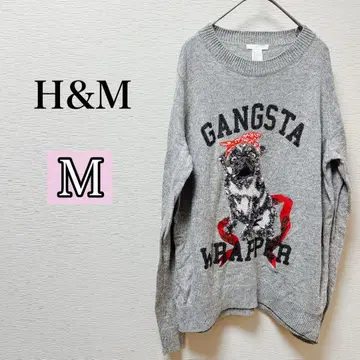 H&M [ M ] GANGSTA WRAPPER 스웨터 퍼그 스팽글