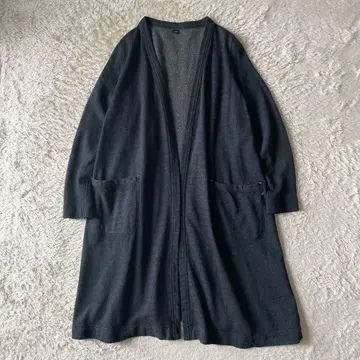 45R 새상품급 인디고 쭈리 롱 CARDIGAN 0 네이비