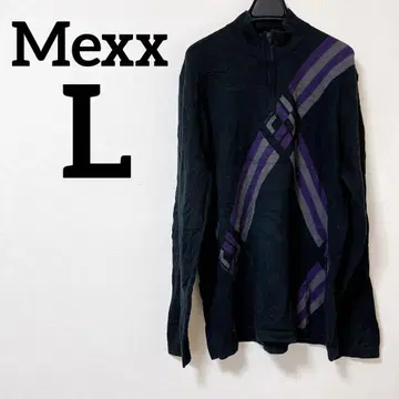 [ L ] Mexx 다크 블루 니트 긴팔 메 퍼플 보라색 터틀