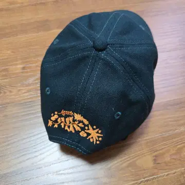 미사용 새상품 짙은 녹색 야구 모자 오렌지 자수