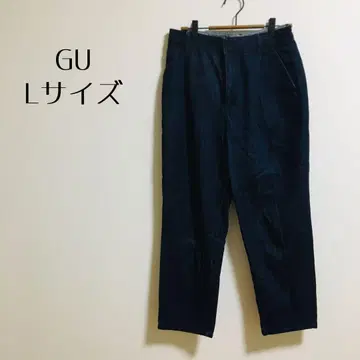 [ GU ] 짙은 파랑 청바지 루즈핏 면 혼방 레이온 L 사이즈