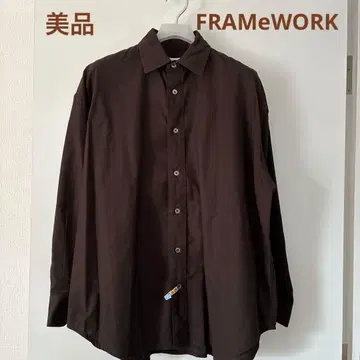 FRAMeWORK 코튼 셔츠 짙은 갈색 FREE