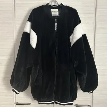 BLAKICHY 퍼 블루종 블랙 화이트 바이컬러 프리 사이즈