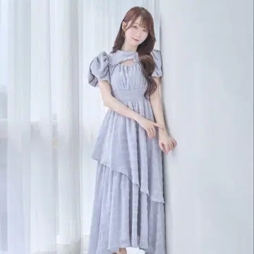 Rosemuse 자카드 체크 드레스 그레이