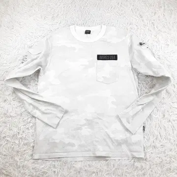새상품급 AVIREX 아비렉스 롱T셔츠 롱T 화이트 계열