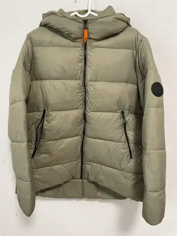 ZARA 카키 후드 부착 다운 자켓