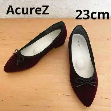 [ 미사용급 레어 ] AcureZ 벨로아 스틸레토 플랫슈즈