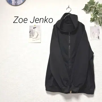 10441 Zoe Jenko 영문 프린트 집업 후드티 루즈핏