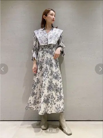 사이드 플리츠 바이컬러 원피스 snidel