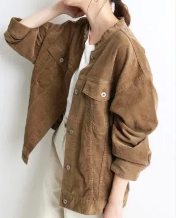 새상품급! SLOBE IENA LE Denim 노카라 코듀로이 자켓