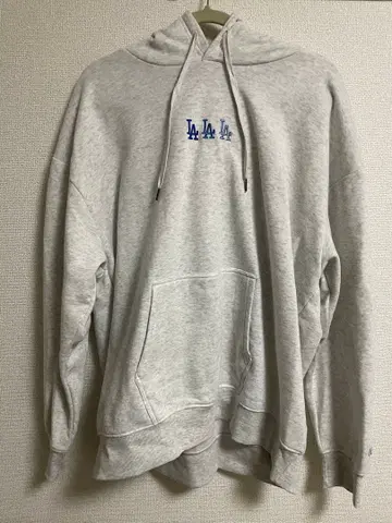 LA 로고 자수 그레이 후드티 3L
