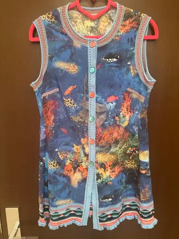 이타리야 해양 이미지 패턴 여성용 베스트 사이즈 9