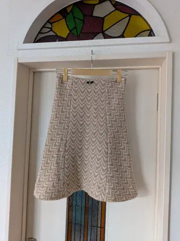 leurlogette 지그재그 패턴 울 스커트