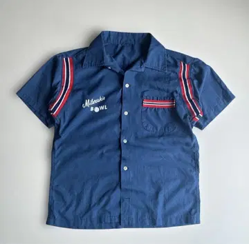 구제 의류 80s 짧은 기장 볼링 셔츠 패턴 vintage cityboy