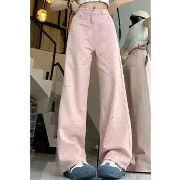 핑크 비쥬 데님 팬츠