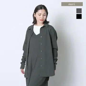 meri 양류 티셔츠 셔츠 그레이