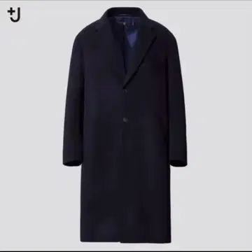 [ UNIQLO+J ] 캐시미어 블렌드 오버사이즈 체스터 코트 L 블랙