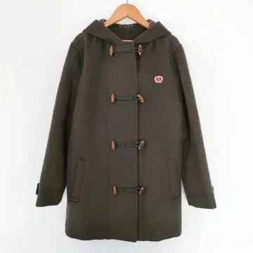 마드모아젤 논논 더플 코트 후드 울 L 상당 카키 0666