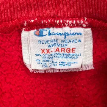 80s REVERSE WEAVE 트리코 태그 빨간색 USA제 XXL