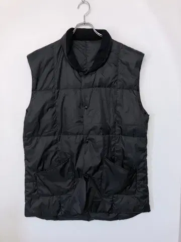 스트릿 BLACK LEDER 구제 의류 얇은 소재 퀼팅 다운 베스트