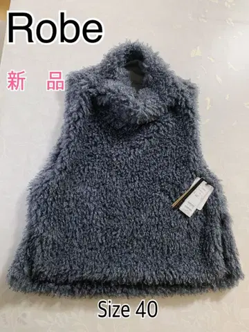 ROBE 새상품 퍼 베스트 그레이