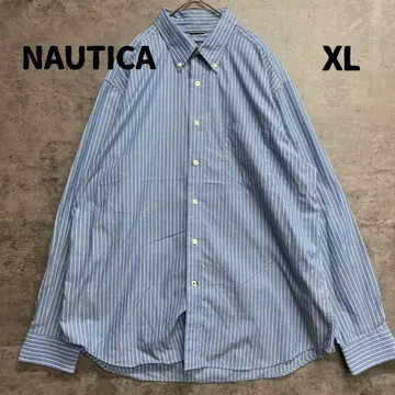 노티카 스트라이프 긴팔 셔츠 블루 XL 옥스퍼드 [ 6623 ]