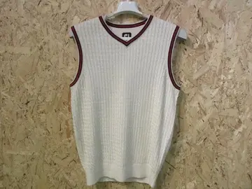 FJ 화이트 V넥 슬리브리스 베스트 SIZE: M
