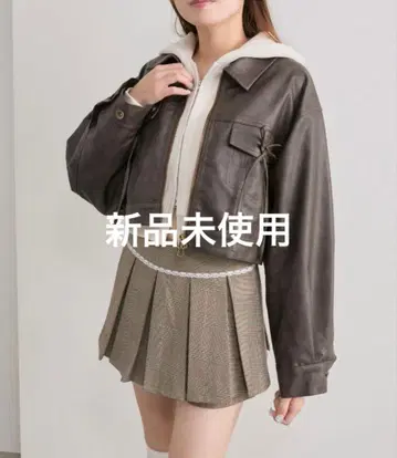 OLIVE des OLIVE 더블 리본 에코 가죽 블루종