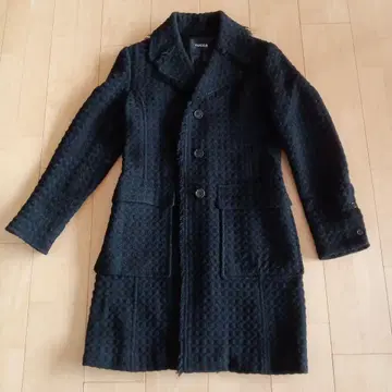 주카 zucca 블랙 체스터 코트