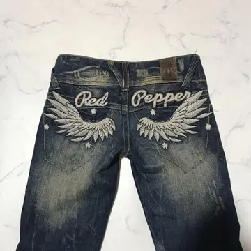 redpepper 헤이세이 갸루 Y2K archive 자수 슬림 청바지