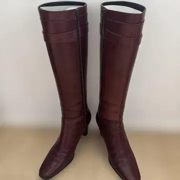 버클레이 가죽 롱 부츠