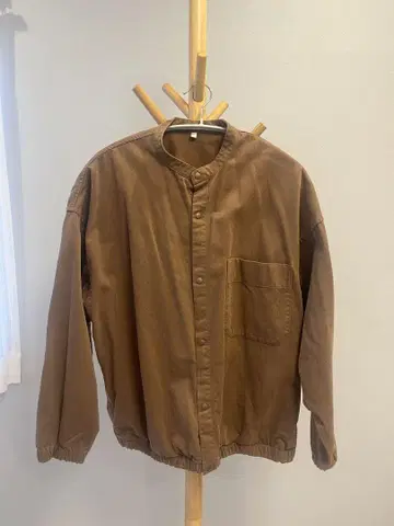 무인 브라운 긴팔 셔츠 M 사이즈 프론트 포켓